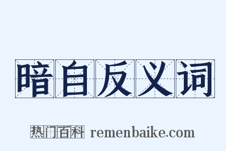 暗自反义词是什么意思的图片